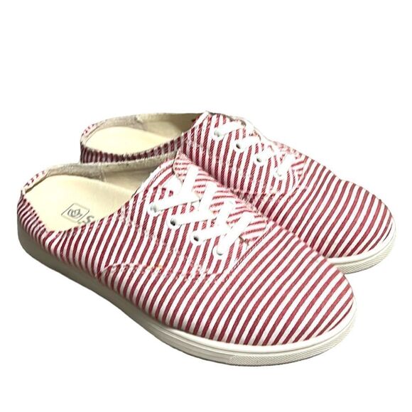Spenco Mules Woman’s Size 5.5 Santa Rosa Red White Striped Slip on Casual Shoe - Picture 1 of 10